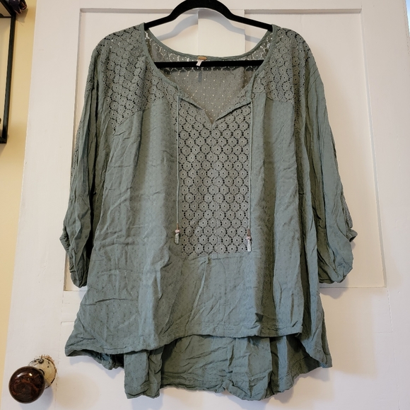 Free People Sage Peasant Top - Picture 4 of 9